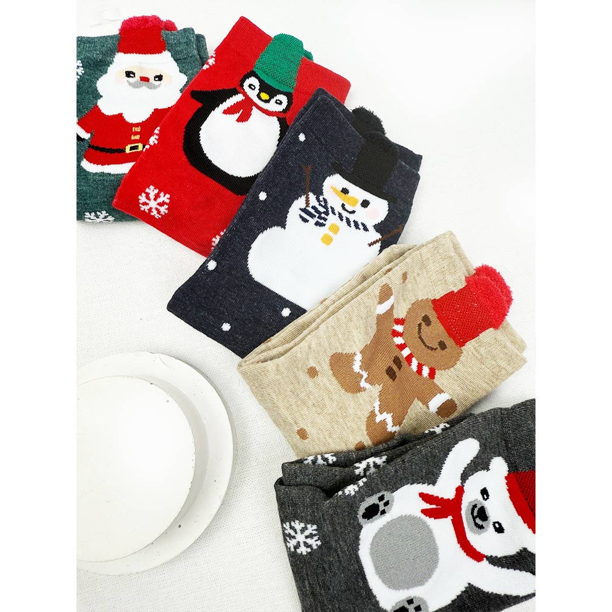 Assorted Christmas Theme Crew Socks