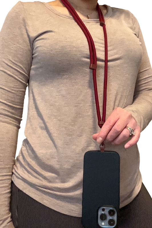 Adjustable cord crossbody lanyard