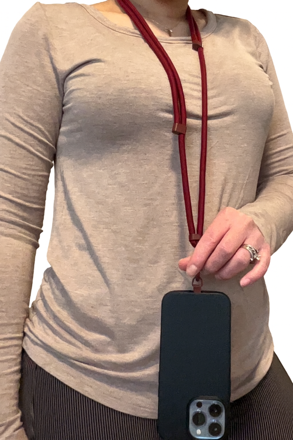 Adjustable cord crossbody lanyard