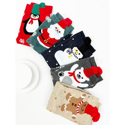 Assorted Christmas Theme Crew Socks