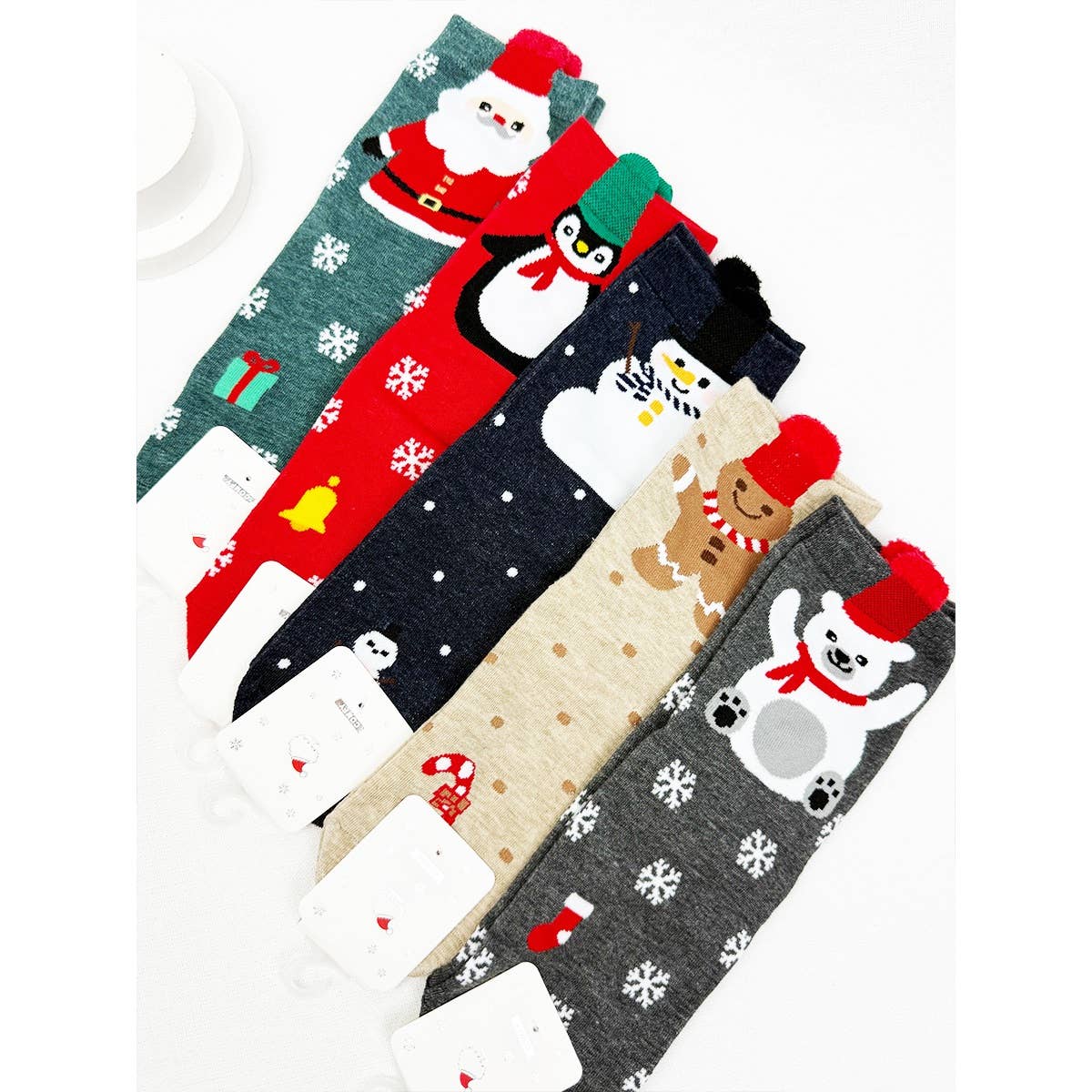 Assorted Christmas Theme Crew Socks
