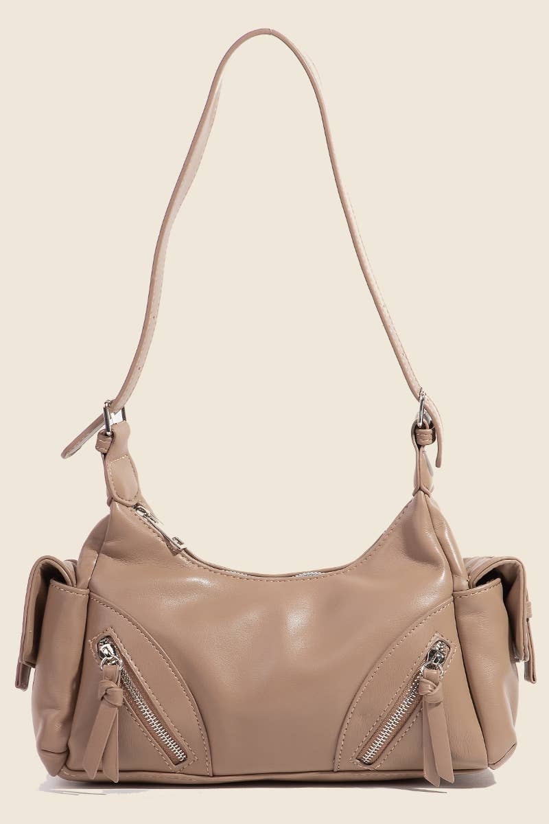Multi Pocket Faux Leather Hand Bag
